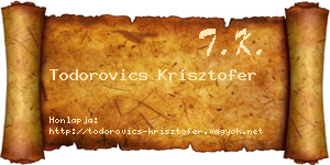 Todorovics Krisztofer névjegykártya